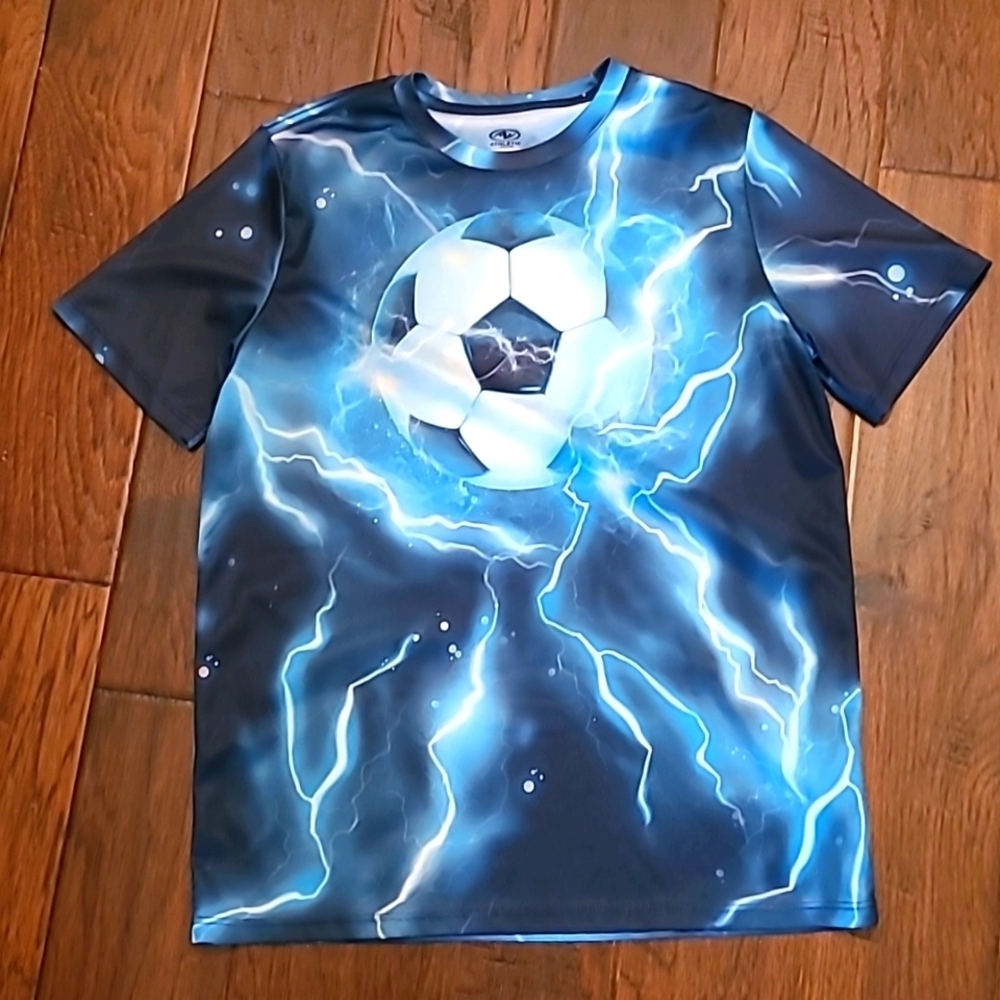 💥3for$12💥 Athletic Works boy's short-sleeved soccer themed shirt size XL